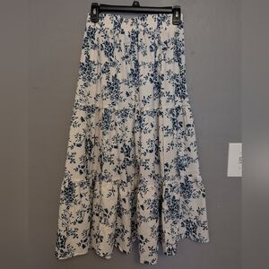 Floral Blue and White Women's Skirt